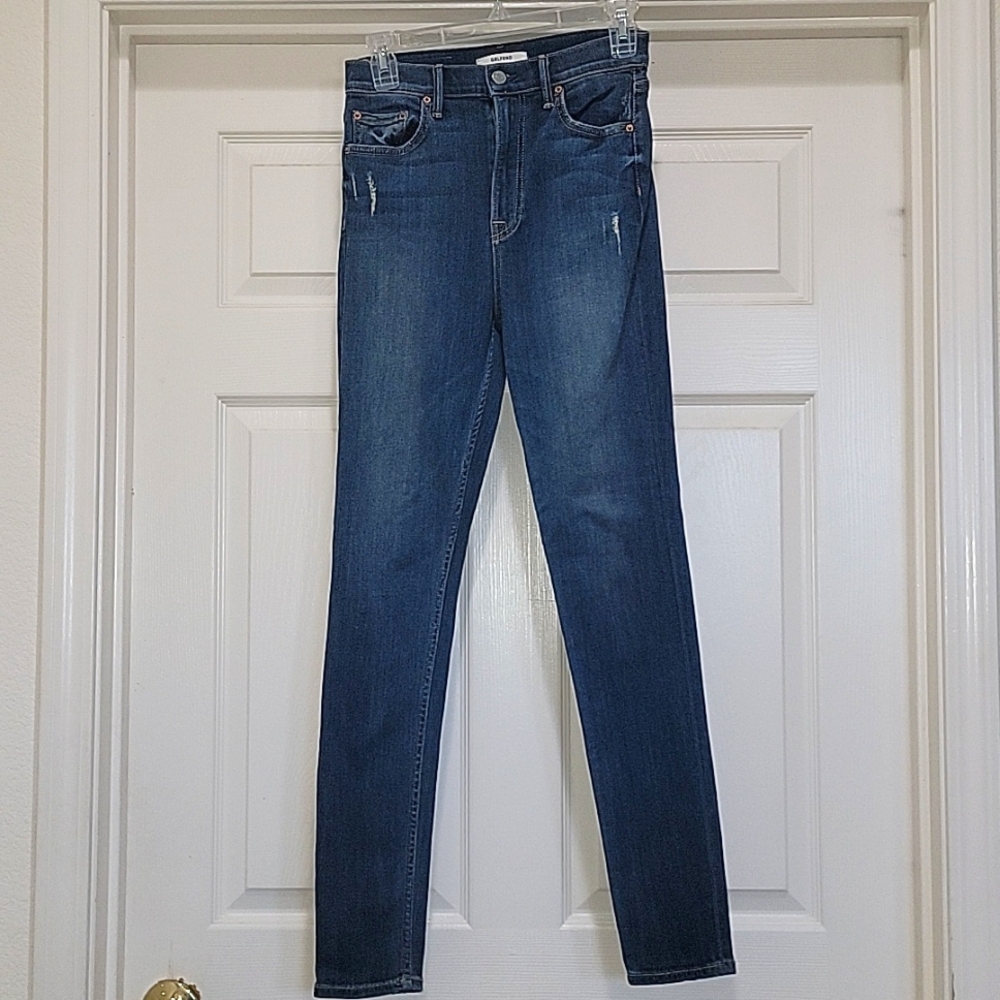 GRLFRND Kendall Skinny Jeans Slightly Distressed Size 27 Blue Denim